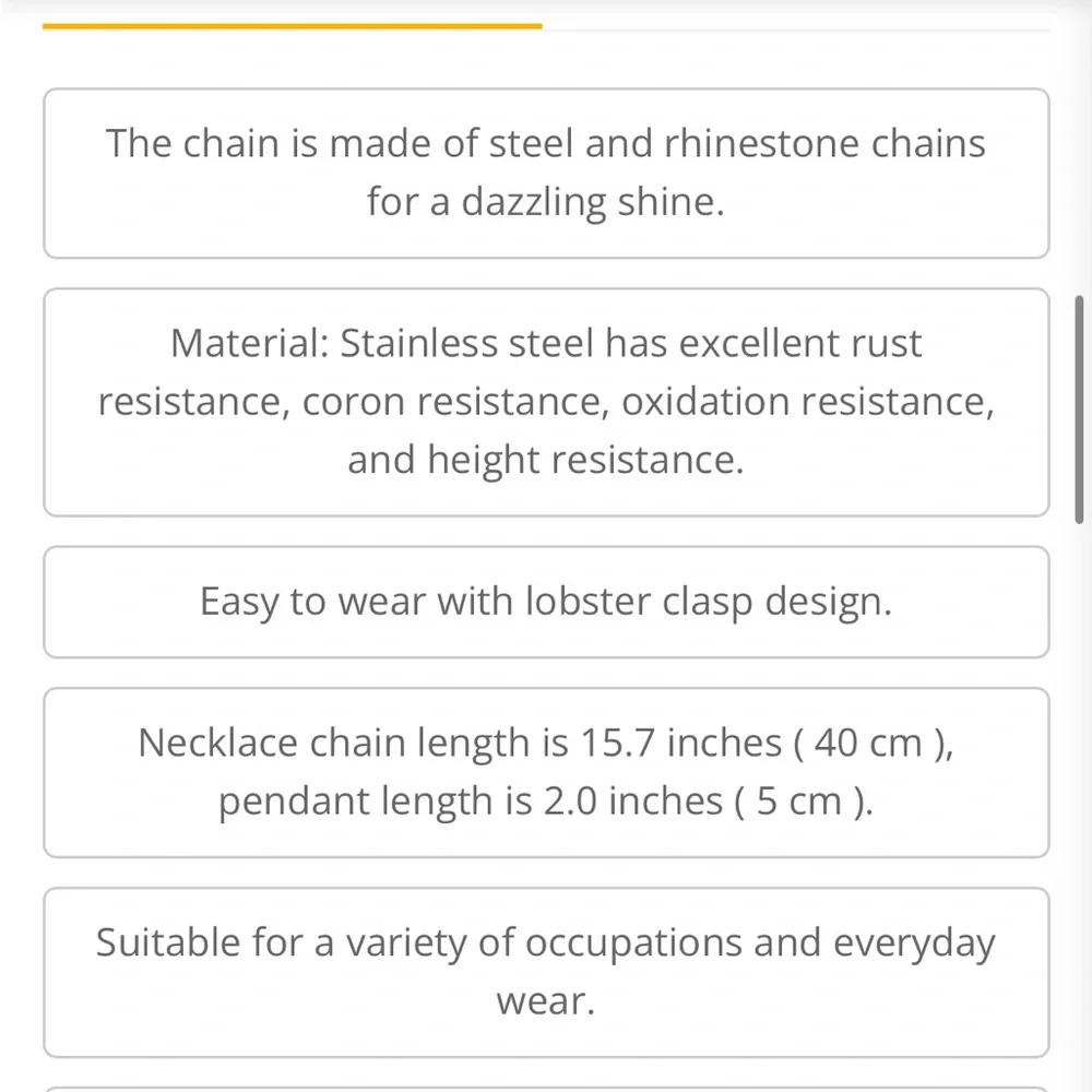Stainless Steel Crystal Chunky Charm Pendant Necklace Paperclip Chain - Picture 9 of 9